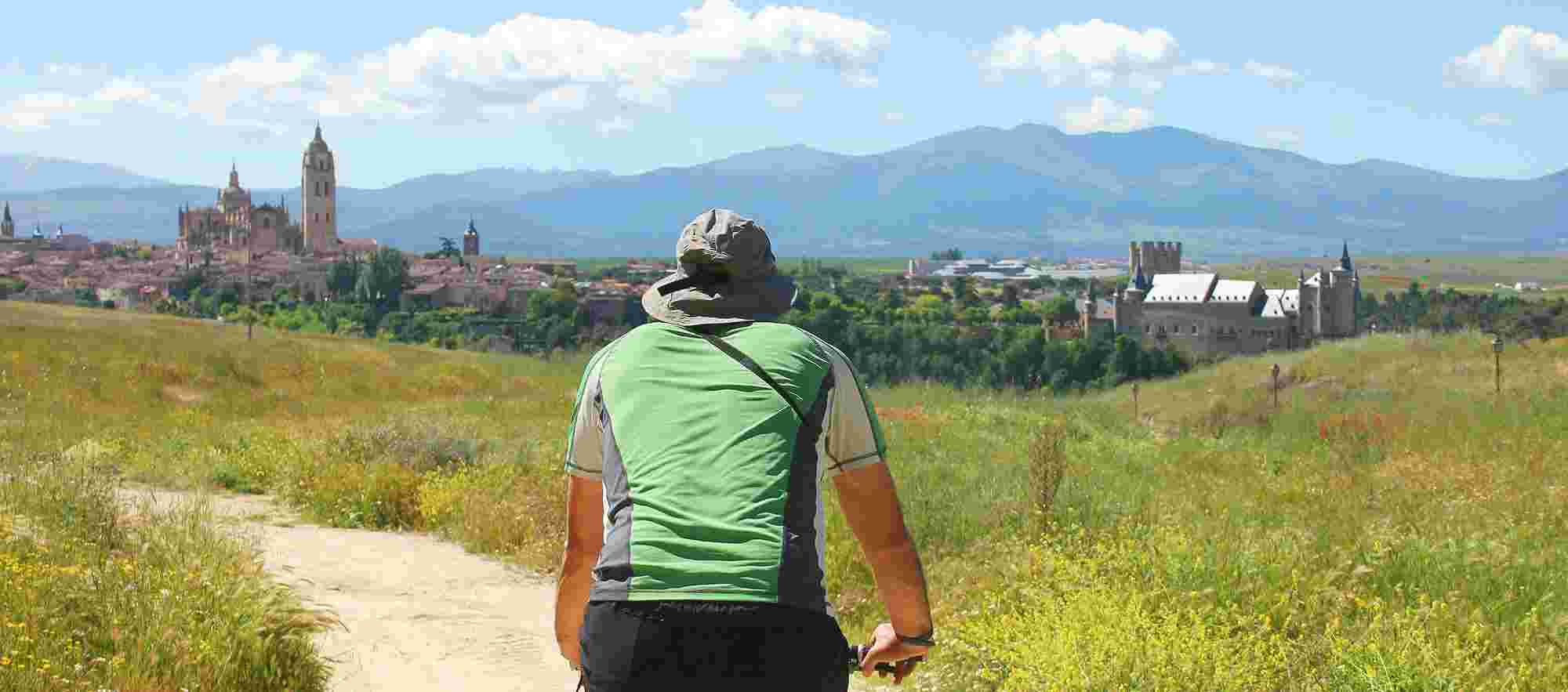 Cyclist outside Segovia