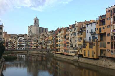 Girona bridge and colourful houses