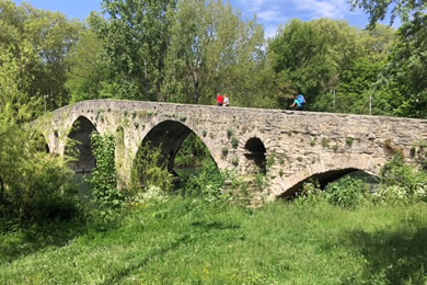 medieval bridge along the camino